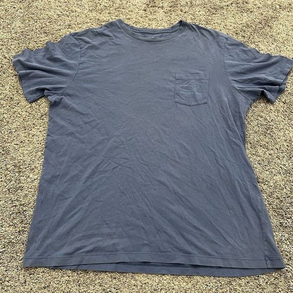 Vineyard Vines Other - Vineyard Vines Shirt Adult Large Blue Solid Whale Logo Short Sleeve Mens